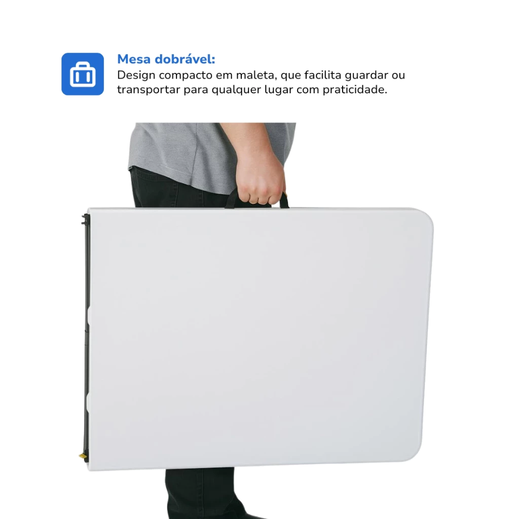 Mesa dobrável tipo maleta